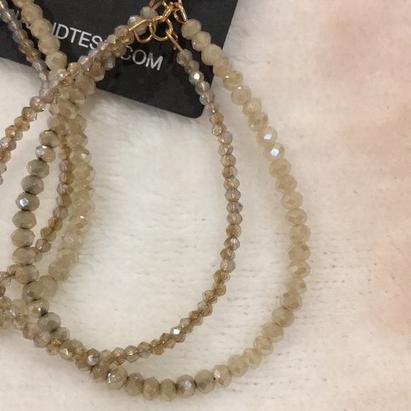 Mia Tess Tan Rondell Crystal Large Hoop Dangle Earrings NWT Gold Alloy - Picture 7 of 12